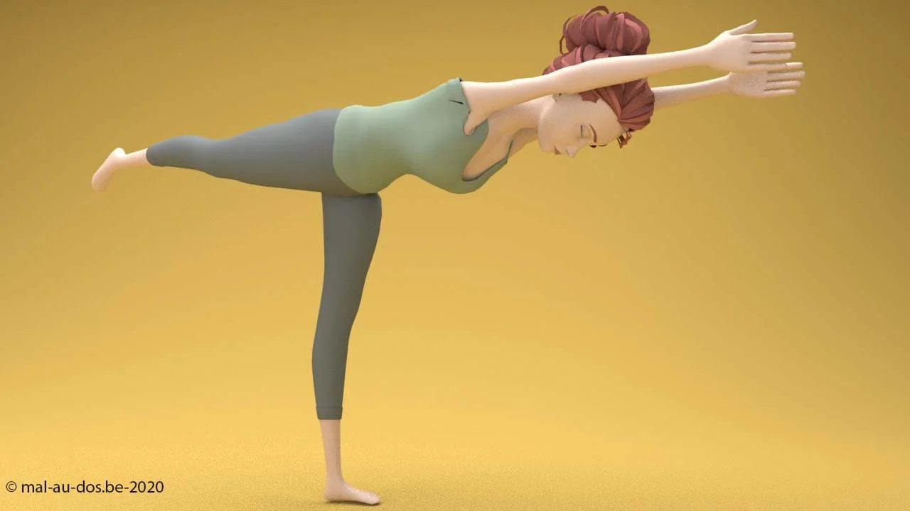 Pose de yoga équilibre sur une jambe