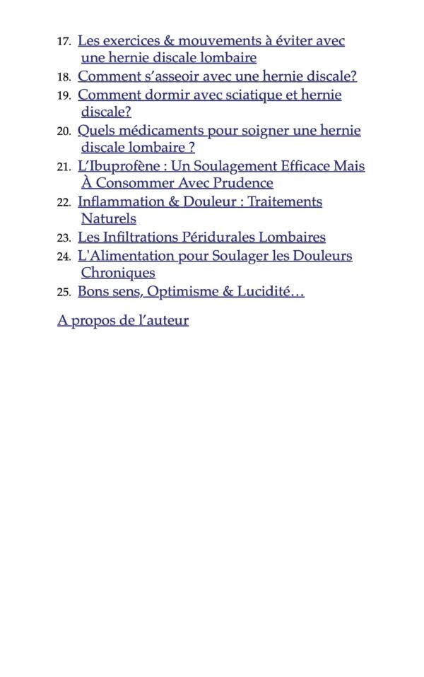 table des matieres Ebook 2